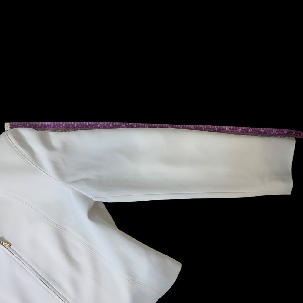 Calvin Klein Cream white Cropped Suit Jacket zipper down front women’s size 8 - Picture 6 of 11